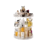 360° Rotatable Cosmetics Organizer for dressing table – makeup and skincare storage rack by Teesta Mart Bangladesh