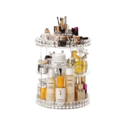 360° Rotatable Cosmetics Organizer for dressing table – makeup and skincare storage rack by Teesta Mart Bangladesh